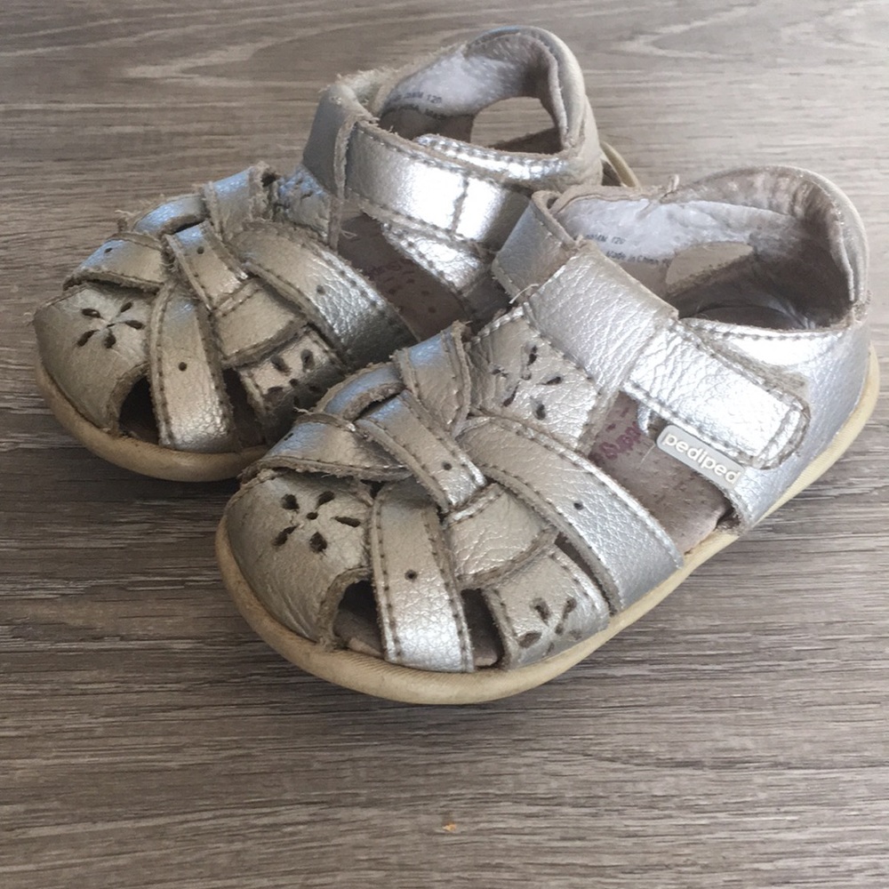 pediped Silver Kids Sandals